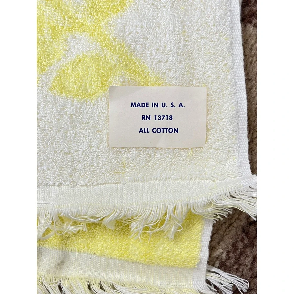 Vintage‎ Royal Family Cannon Towel Yellow White Floral Vintage Cotton 3pc